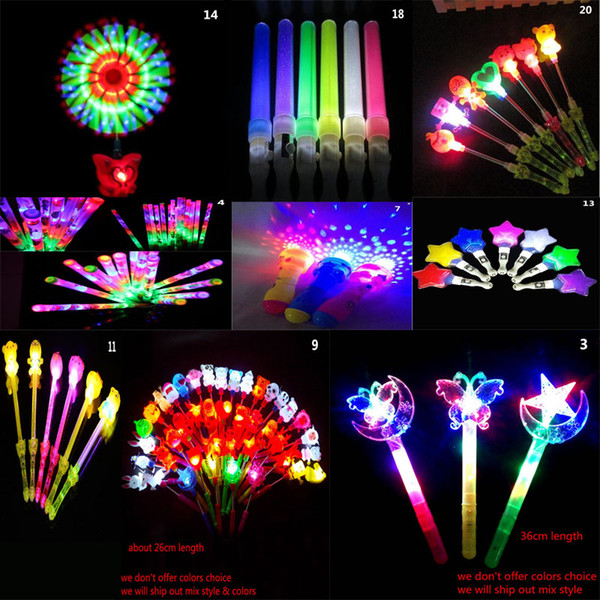 LED Light Sticks Children Girls LED Flashing Fairy Magic Wand Sticks Light Up Princess Props Birthday Wedding Glow Party Supplies