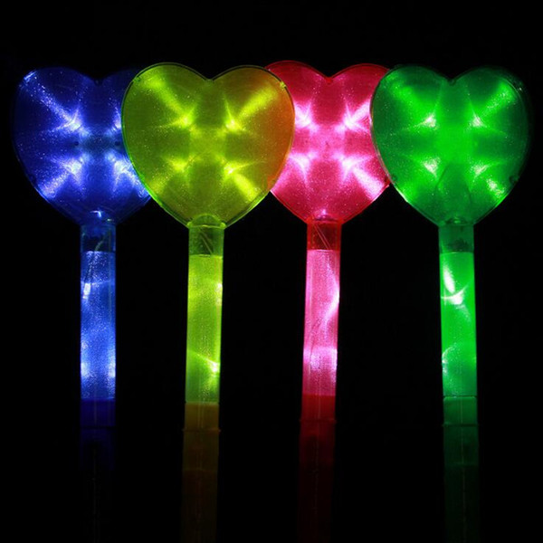 Colorful LED Flashing Sticks Flower Love Heart Shaped Glow Sticks Kids Light-Up Toys Wedding Birthday Party Decoration