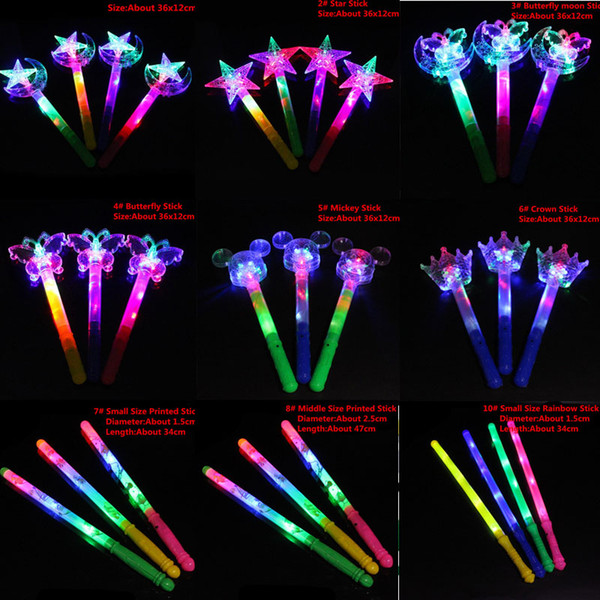 LED Light Sticks Multi Style Stick Children Light Up Toys Gift Birthday Halloween Glow Party Supplies