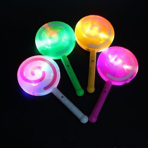 LED Light Sticks Colorful Lollipop LED Glowing Light Sticks Baby Children Flashing Rattle Bell Wedding Birthday Party Favors