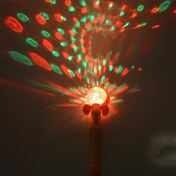 LED Light Sticks Flashing Ball Projection Stick Princess Music Glowing Sticks LED Lighting Kids Toys Party