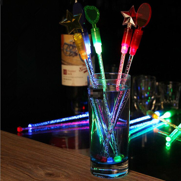 2017 LED Light Sticks Bartender Sticks Cocktail Stirring Stick Juice Milktea Stirring Sticks Bar Tools Glow Party Supplies