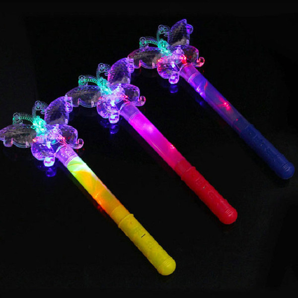 Cute Kids LED Flashing Stick Children Girls Fairy Magic Wand Sticks Light up Butterfly Princess Party Prop Accessories