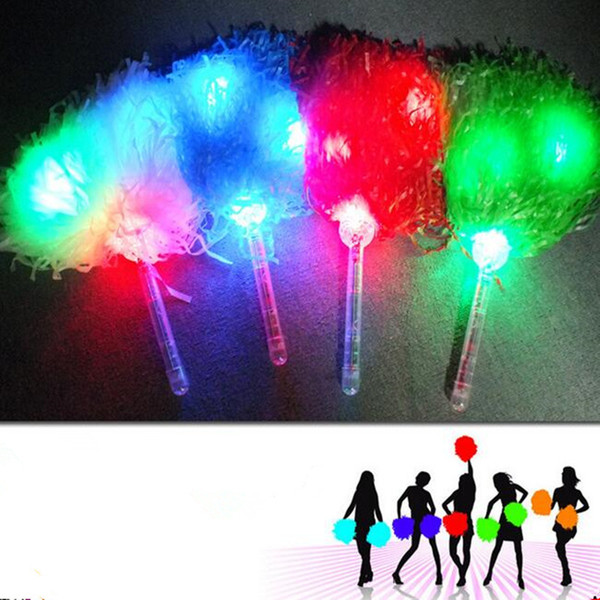 LED Light Sticks Colorful LED Flashing Cheerleaders Cheerleading Pompon Flowers Dance Sports Meeting Cheering Props Party Supplies