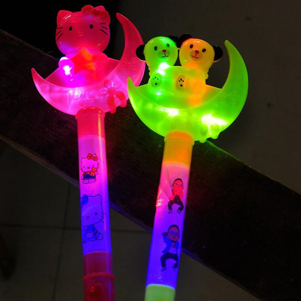 LED Light Sticks Flashing Stick Cartoon Colorful Glowing Sticks LED Lighting Kids Toys Christmas Party Supplies