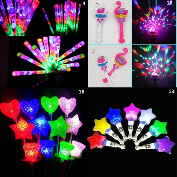 LED Light Sticks Kids Cartoon LED Flashing Magic Wand Sticks Light-Up Stick Cheering Props Birthday Wedding Glow Party Supplies