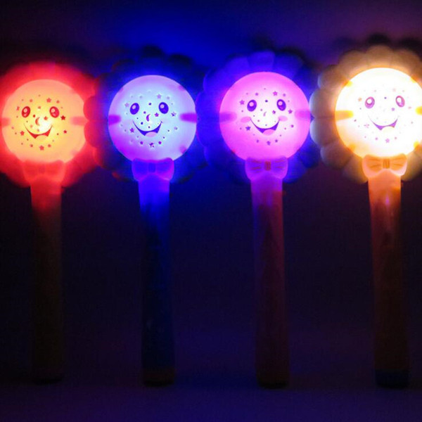 LED Light Sticks Flashing Sunflower Music Projection Sticks Glowing Magic Wand Sticks Kids Lighting Toys Festival Supplies