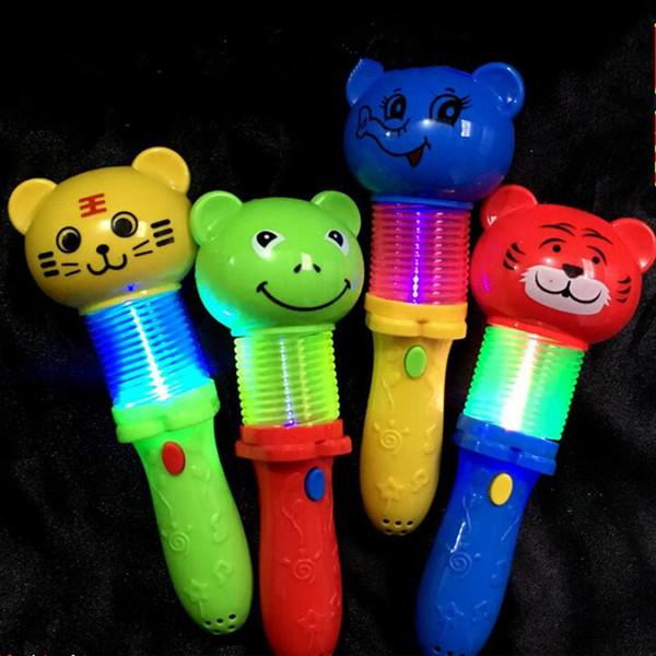Kids LED Lighted Toys Flashing Rainbow Circle Music Shaking Rattle Children'Day Toys Gift Christmas Party Favor