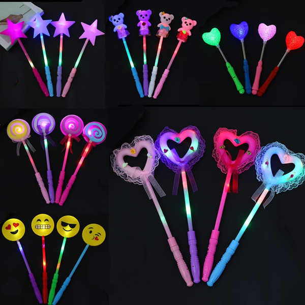 LED flashing light up sticks glowing rose star heart magic wands party night activities Concert carnivals Props birthday Favor kids toys