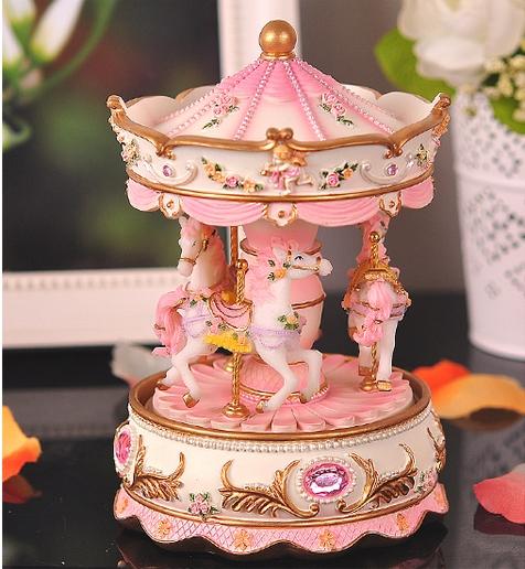 LED Toys Merry-Go-Round Music Box With LED Light Best Christmas Valentine Birthday Gifts for Girls Friends Kids