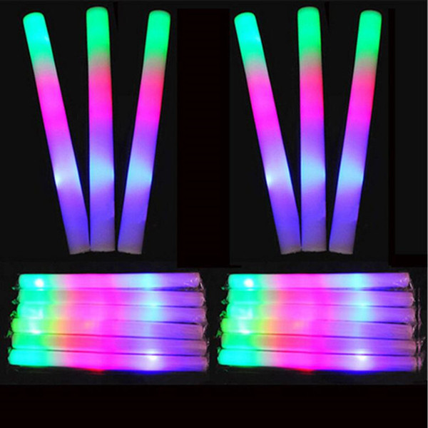 LED Colorful rods led foam stick flashing foam stick, light cheering glow foam stick concert Light sticks EMS C1325