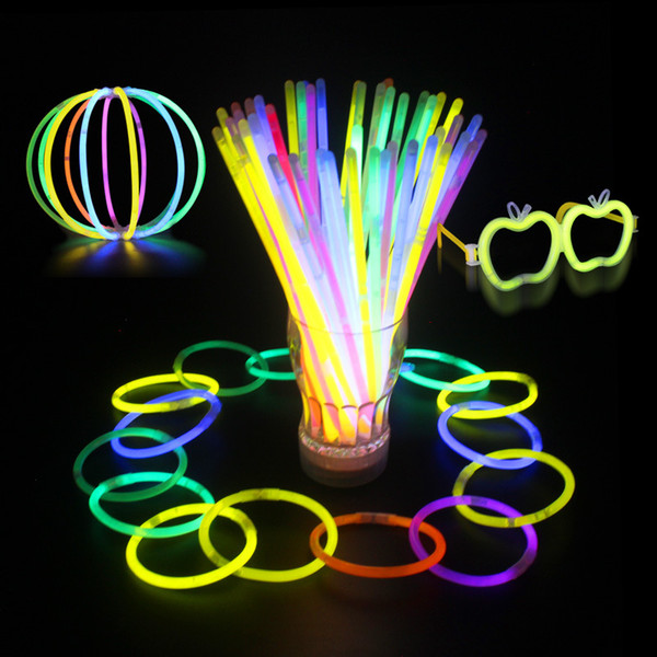 LED Light Sticks 7.8 Inch Glow Sticks Bracelets Necklaces Neon Party LED Flashing Light Wand Novelty Toy Vocal Concert Flash Stick