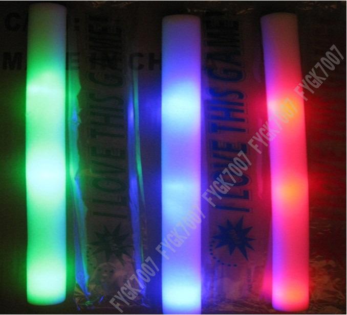 LED Colorful rods led foam stick flashing foam stick, light cheering glow Sponge stick foam led free EMS