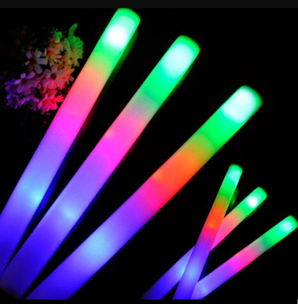 LED Glow light Up Foam Stick toys Color Led Foam glow stick Wedding Party Decoration Toys 19