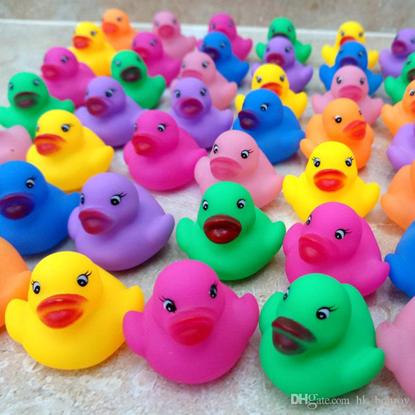 12pcs/pack Bath Toys Shower Water Floating Squeaky Rubber Ducks Colorful Bath Toys Children Water Swimming Funny Newborn Toy