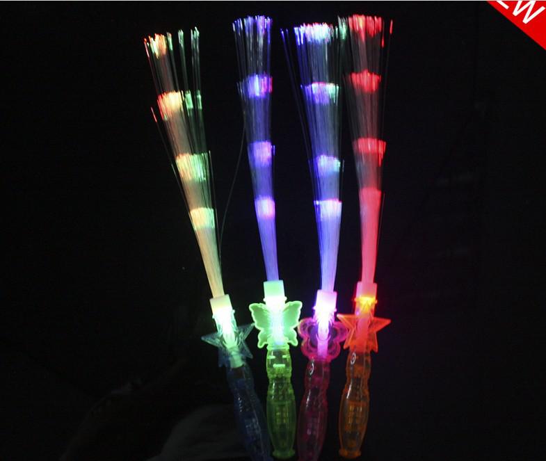 flashing fiber optic wand light stick led foam fiber optic lamp outdoor toys novelty items