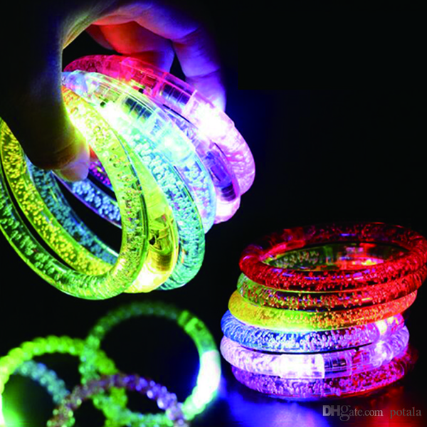 Led Light Stickers Color Changing light up toys Led flashing Blinking luminous Acrylic glowing Bracelet for Christmas Xmas party decoration