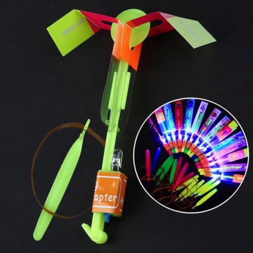 520PCS Free DHL Children Helicopter Rotating Flying Toy Amazing LED Light Rocket Party Fun