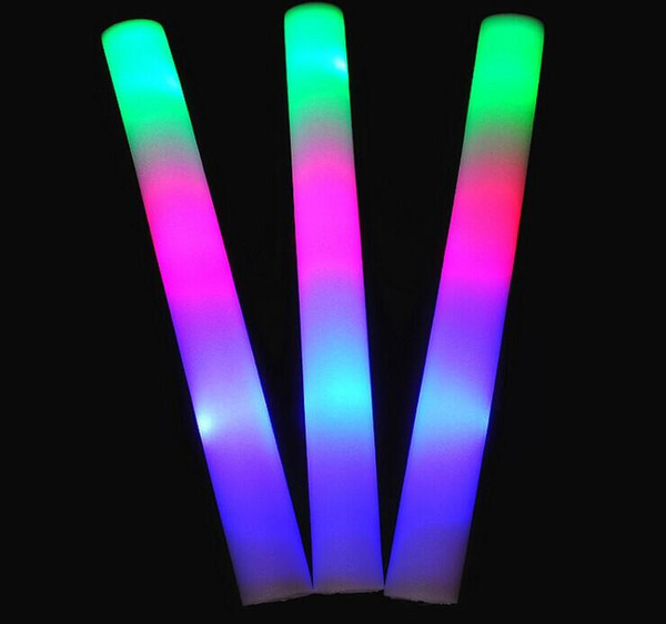 Led Foam Stick Light Up Sticks Halloween Flashing Led Flash Multi Color Blinking Glow Rock Toy Christmas Gift