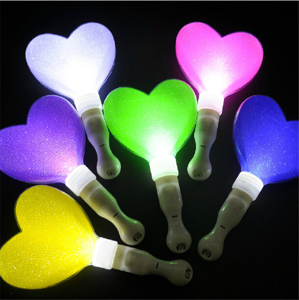 Cute heart shape LED heart stick flashing light stick glow in the dark Wedding Concert Event Party supplies decoration