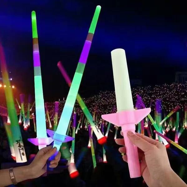 Spread the hot flash magic four section telescopic sword stick light flash stick Concert Night Market of children's toys