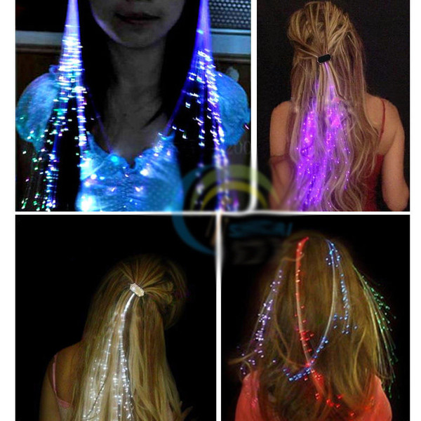 LED Wigs Glowing Flash LED Hair Braid Clip Hairpin Decoration Party 6 Color