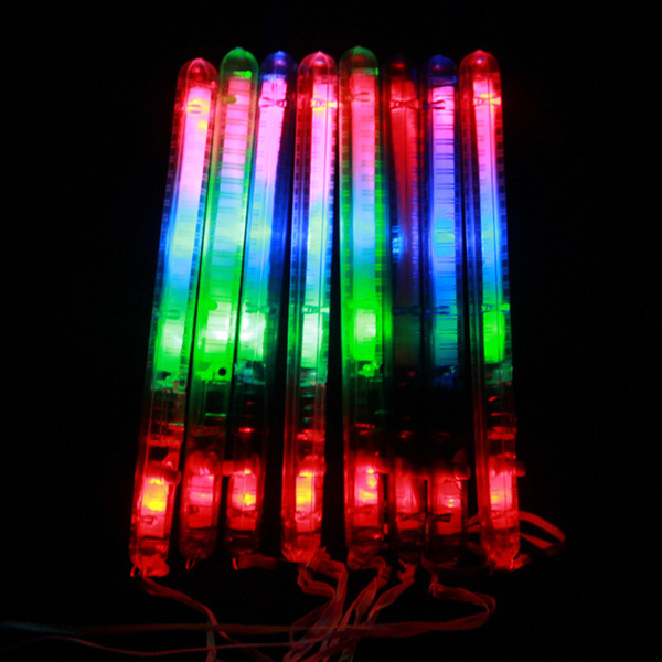 Brand new Multi Colorful 7 Modes LED Flashing Night Light Lamp Glow Wand Sticks + strap Birthday Christmas Party festival Camp JF-771