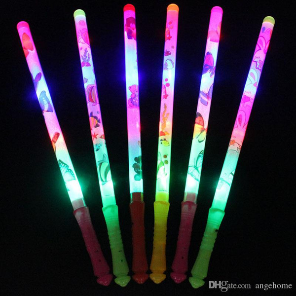 48cm Vocal Concert Colorful LED Flashing Light glow stick Birthday Christmas Party festival LED Light Sticks Children's cartoon toys