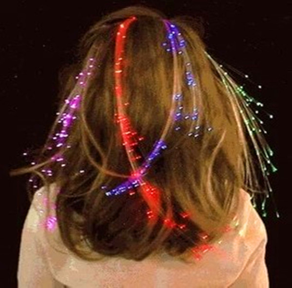 Luminous Braid Hair Jewelry Decoration Flash Fiber LED Optic Wire Hairpin Novelty Decoration Plait Women Girls Pigtail Disco Flash Toys