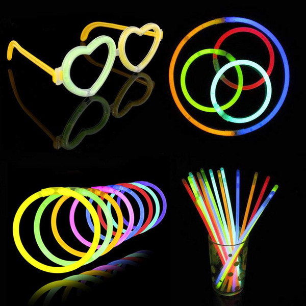 Wholesale Multi Color Glow Stick Bracelet Necklaces Neon Party LED Flashing Light Sticks Wand Novelty Toy LED Vocal Concert LED Flash Sticks