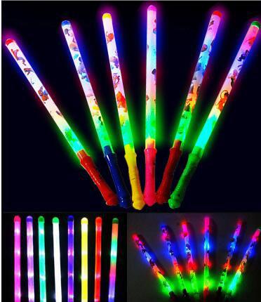 Vocal Concert Colorful LED Flashing Night Light Lamp glow stick Wand Sticks Birthday Christmas Party festival toy gift Children's 48cm