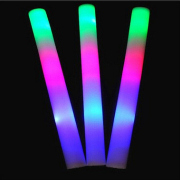 4*48cm 100pcs LED foam sticks Glow sticks Party props sponge stick flash stick EMS Free 