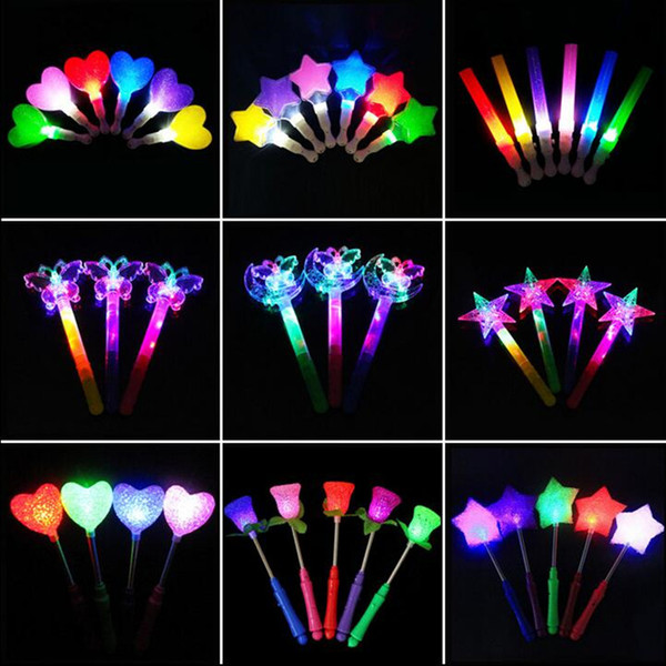 Creative LED Light Sticks Glow Stick Smiling Face Five-pointed Star Moon Lollipop Concert Stick Light Sticks Wholesale