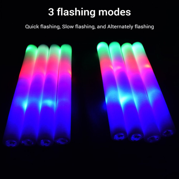 Multi Color Foam Baton LED Light Sticks 3 model flashing Multicolor Changing Rally Foam Sticks Flash for Bar Club Party Birthdays Festivals