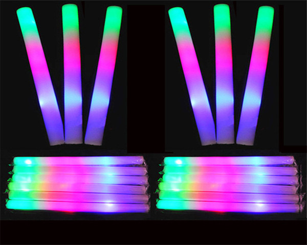 LED Glow light Up Foam Stick toys Color Led Foam glow stick Wedding Party Decoration Toys 4*48CM LED Wands Rally Batons