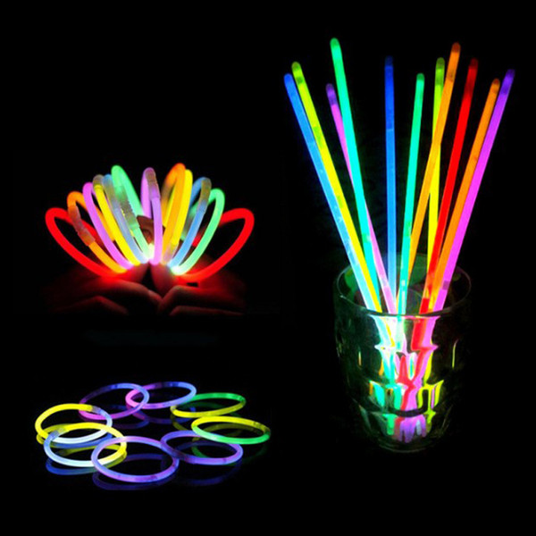 100pcs/lot Christmas Party Concert Supplies Fluorescent Bracelets Glow Sticks Wedding Party Decoration Night Light Sticks