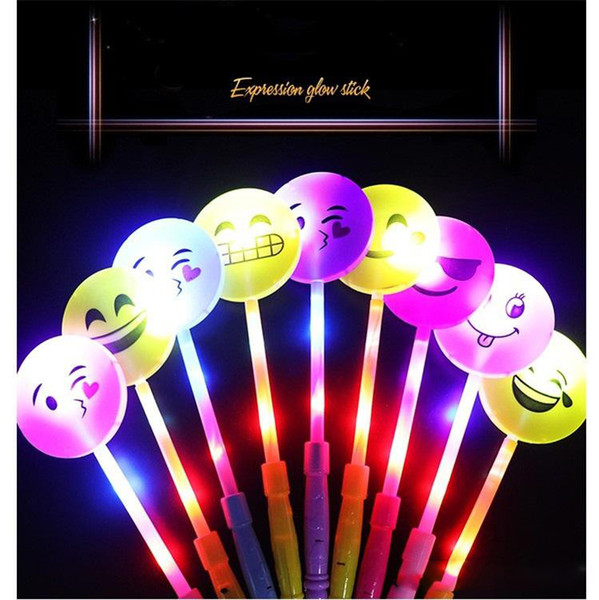 Multi Color Magic Fairy Emoji Flash Stick LED Plastic Luminous Toy Vocal Concert Prop Party Cheer Up Supplies