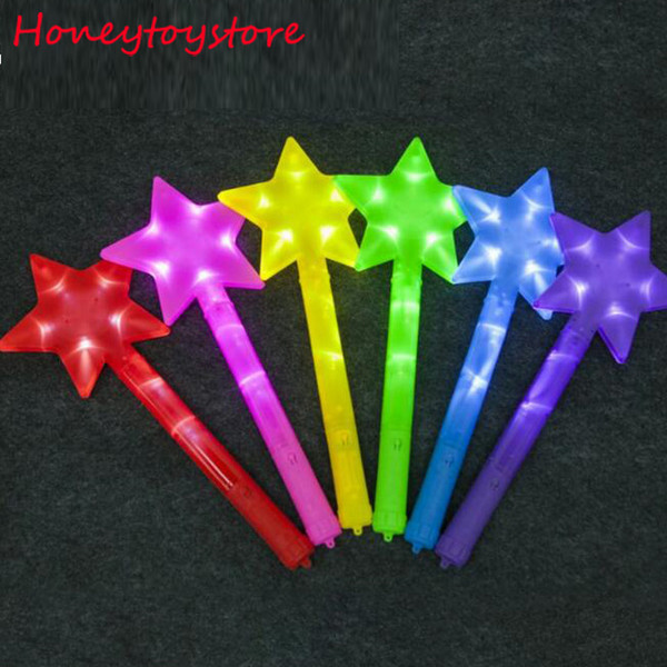 LED Magic Star Glow Stick Pentacle Flashing Lights up Glow Fun Toys For Party Ceremony Halloween Outdoor Camping Rondom Color