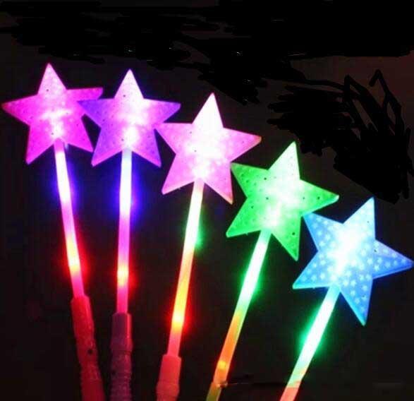 Flashing Lights Up Glow Sticks Magic Star Wand Party Concert Xmas Halloween Kid's Gift Toy Glowing Fairy Pentagram Stick