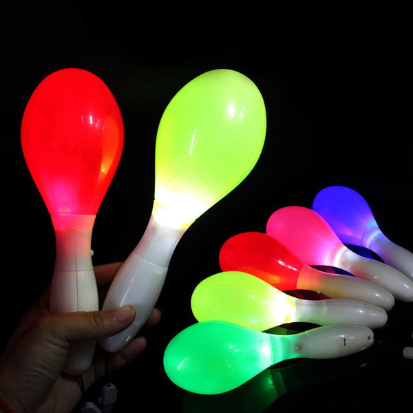 LED Light Sticks KTV Props Glow Maracas Flashing Cheering Toys Sand Hammer Baby Rattle Toys