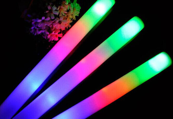 best selling new foam sticks Glow sticks4*47cm LED foam sticks Glow sticks Party props sponge stick flash stick cheering -50pcs