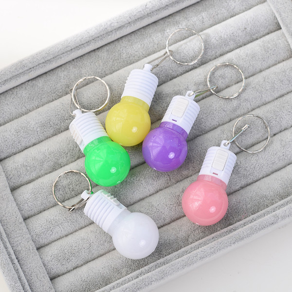 Creative light bulb key button LED lamp retailer push sweep code gift line under powder absorb artifact children's toys