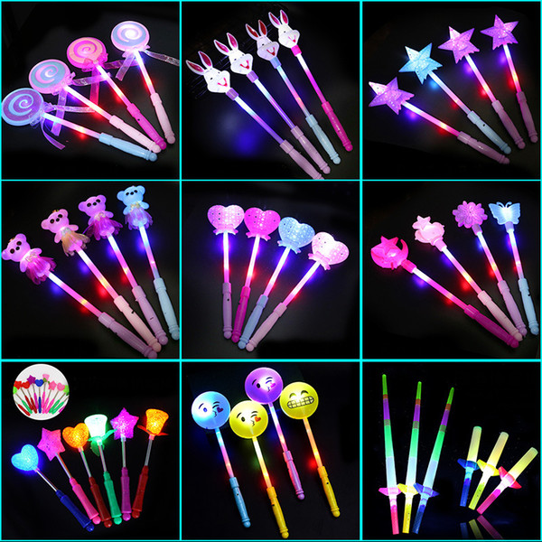 LED flashing light up rose star heart smile Night party glow stick small gifts toys for children