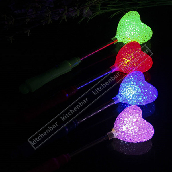 9.6 inch Portable Electronic Glowing Sticks LED Heart Style Flashing Shaking Rods LED Flash Light Children's Festival Favors