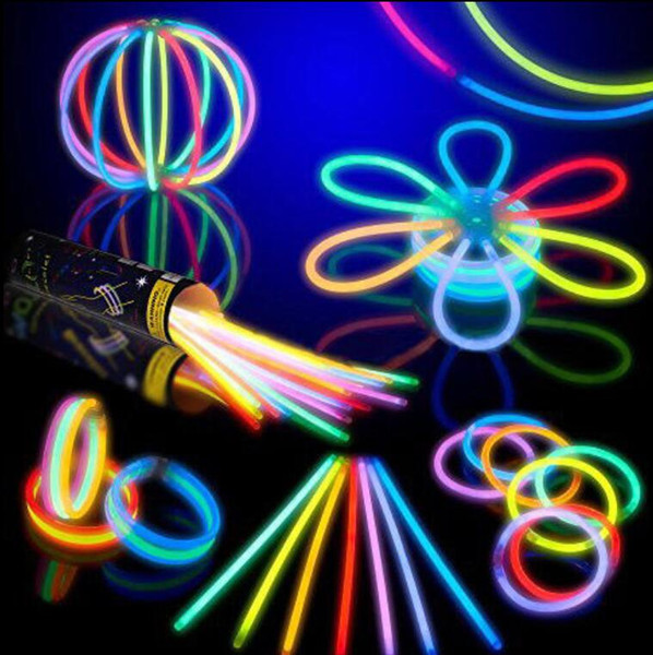 20cm Multi Color Glow Stick Bracelet Necklaces Neon Party Flashing Light Stick Wand Novelty Toy Vocal Concert Flash Sticks Glowligh KKA5591