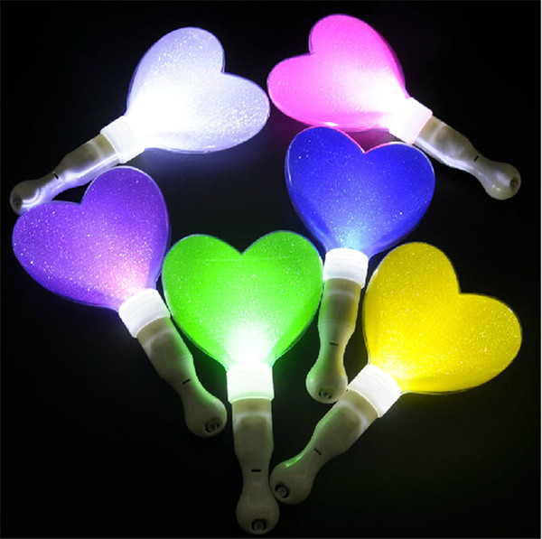 Free heart shaped LED stick light cheering glow stick concert supplies props wedding event party decoration