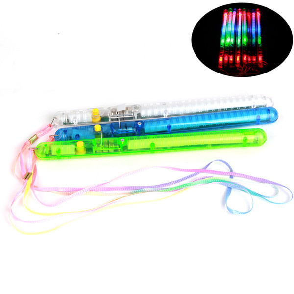 500pcs/lot Multi 7Modes Flashing LED Night Light Colorful Lamp Wand Glow Sticks + strap Festival Camp Party 