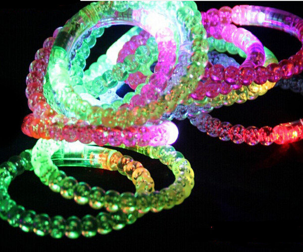 Free Shipping 50PCS/LOT Color Changing Card Packing LED Bracelet Light Up Bracelet Luminous Bracelet Christmas YH013