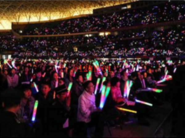 1000pcs/lot Free Shipping 21cm Colorful LED Flashing Glow Light Stick Wand For Party Bar Deco Concert Cheer