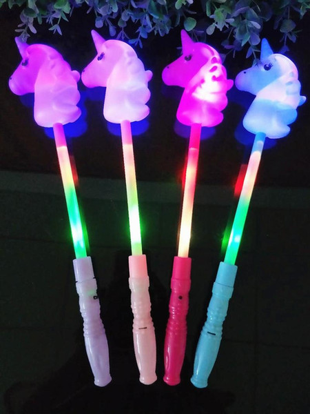 2018 New Led Dance Light Up Stick Unicorn Led Stick Wands Rally Rave Cheer Batons Party Flashing Glow Sticks